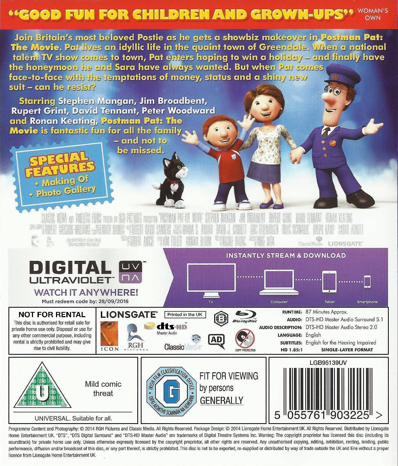 Postman Pat The Movie Le Cinema Paradiso Blu Ray reviews and